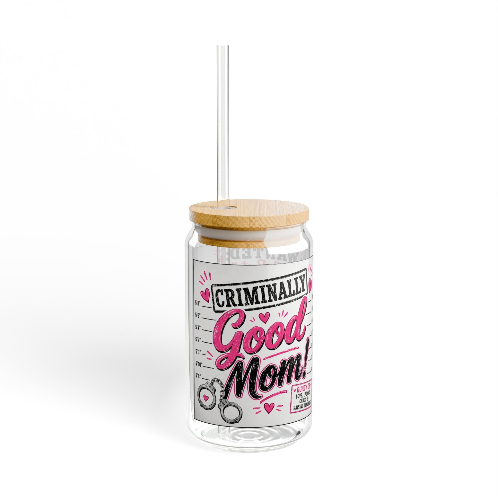 Personalized 16oz Sipper Glass — "World's Best Mom" Photo Gift (Includes Funny Mom Quotes)