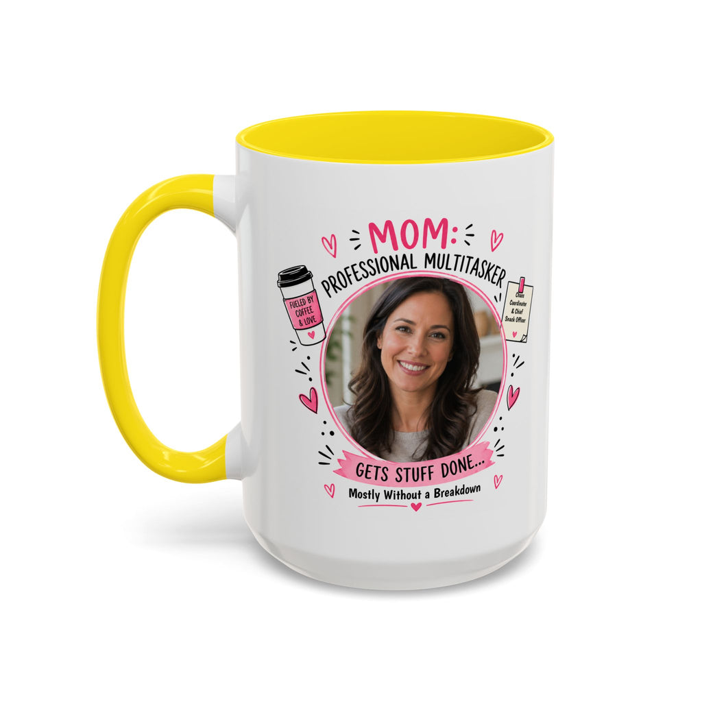 Personalized 'Professional Mom' Accent Coffee Mug — Custom Photo Mother's Day Gift (11/15oz)