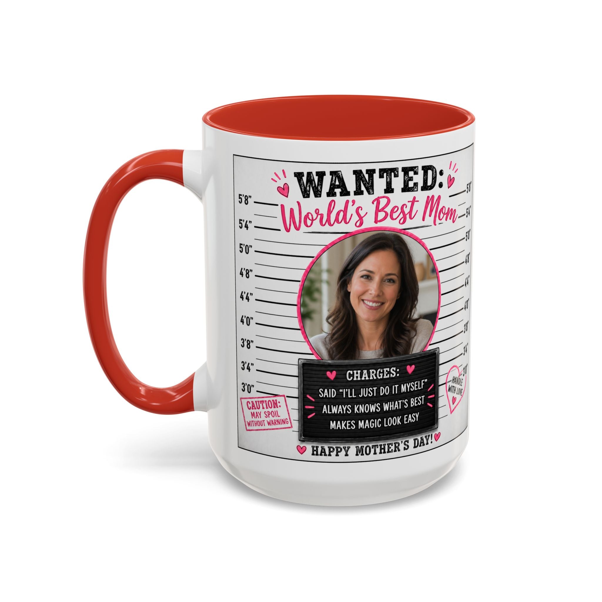 Personalized "Wanted World's Best Mom" Accent Coffee Mug — Custom Photo Mother's Day Gift