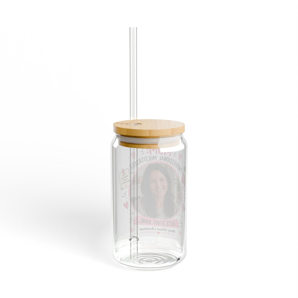 Personalized Mom Sipper Glass — Custom Photo "Professional Mom" Mother's Day Gift