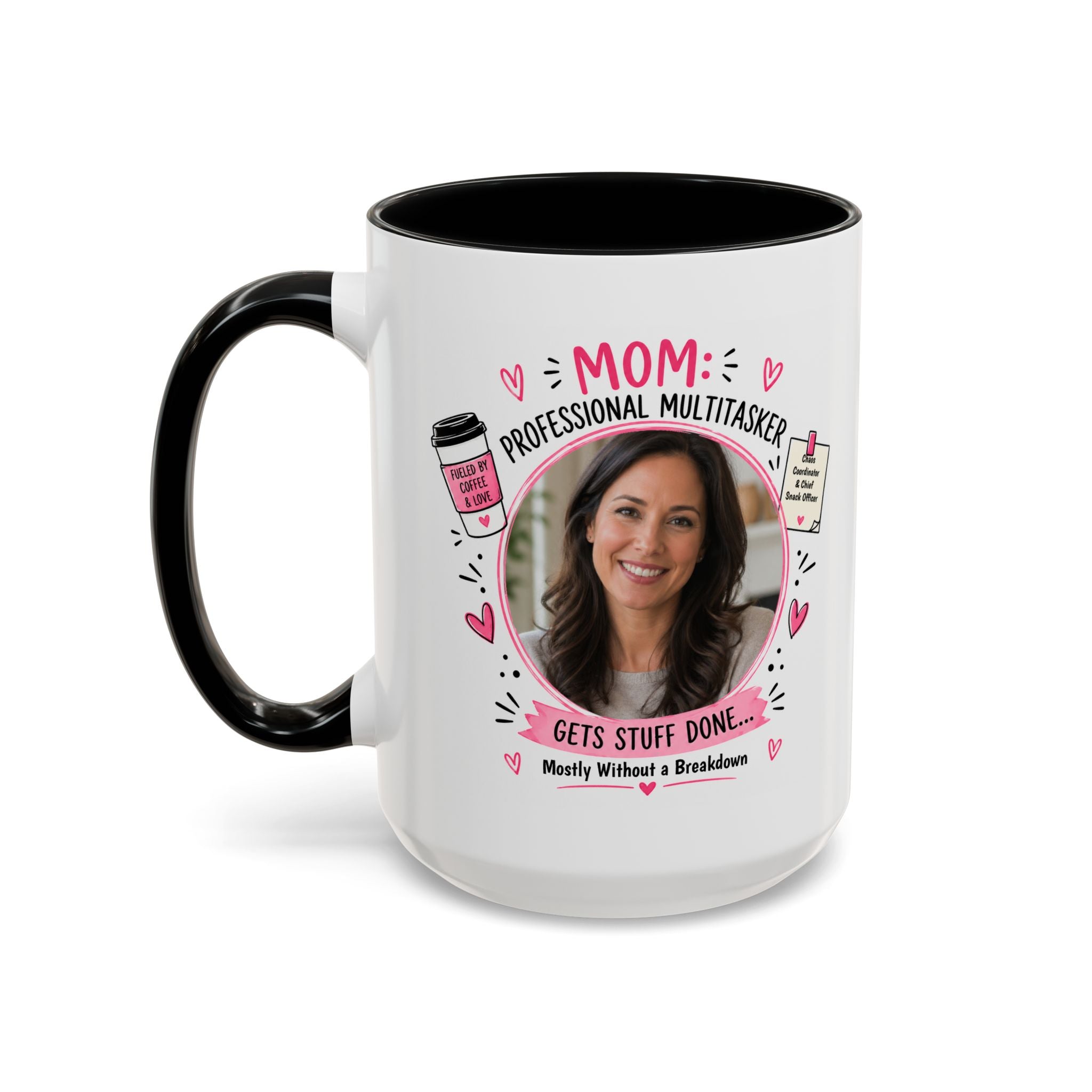 Personalized 'Professional Mom' Accent Coffee Mug — Custom Photo Mother's Day Gift (11/15oz)