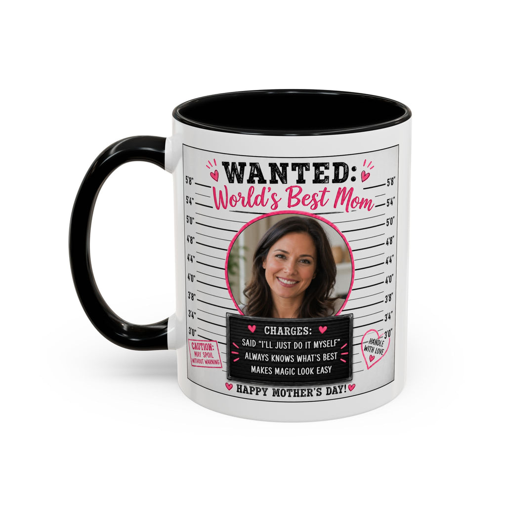 Personalized "Wanted World's Best Mom" Accent Coffee Mug — Custom Photo Mother's Day Gift