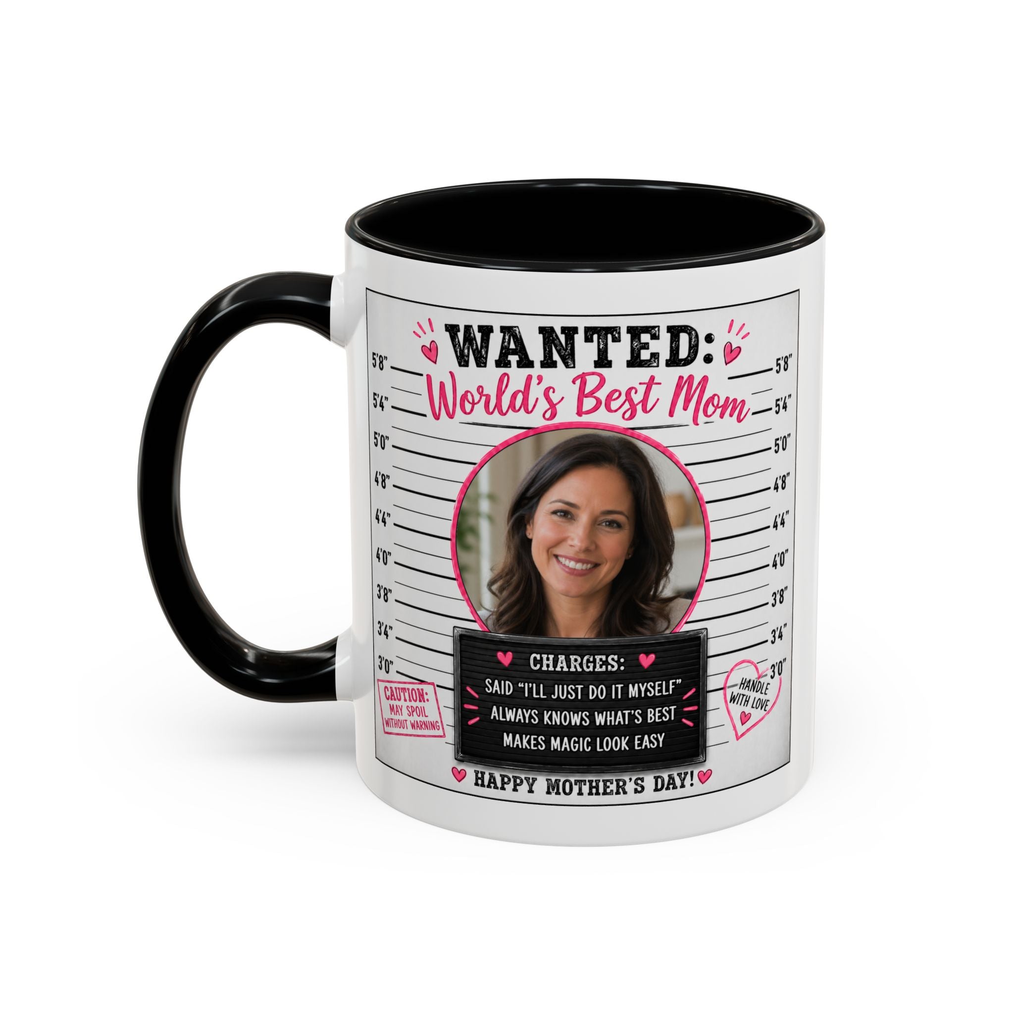 Personalized "Wanted World's Best Mom" Accent Coffee Mug — Custom Photo Mother's Day Gift