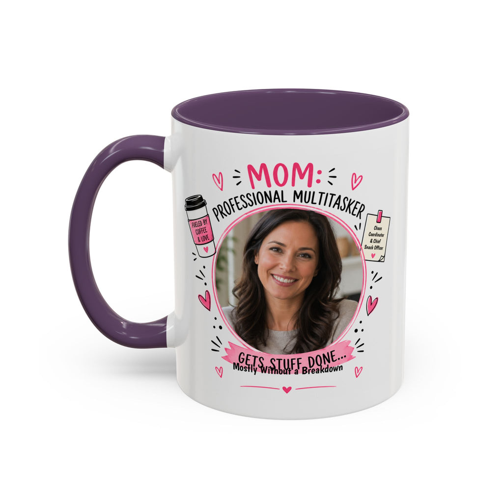 Personalized 'Professional Mom' Accent Coffee Mug — Custom Photo Mother's Day Gift (11/15oz)