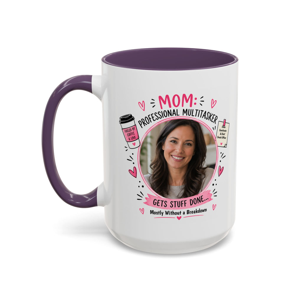 Personalized 'Professional Mom' Accent Coffee Mug — Custom Photo Mother's Day Gift (11/15oz)