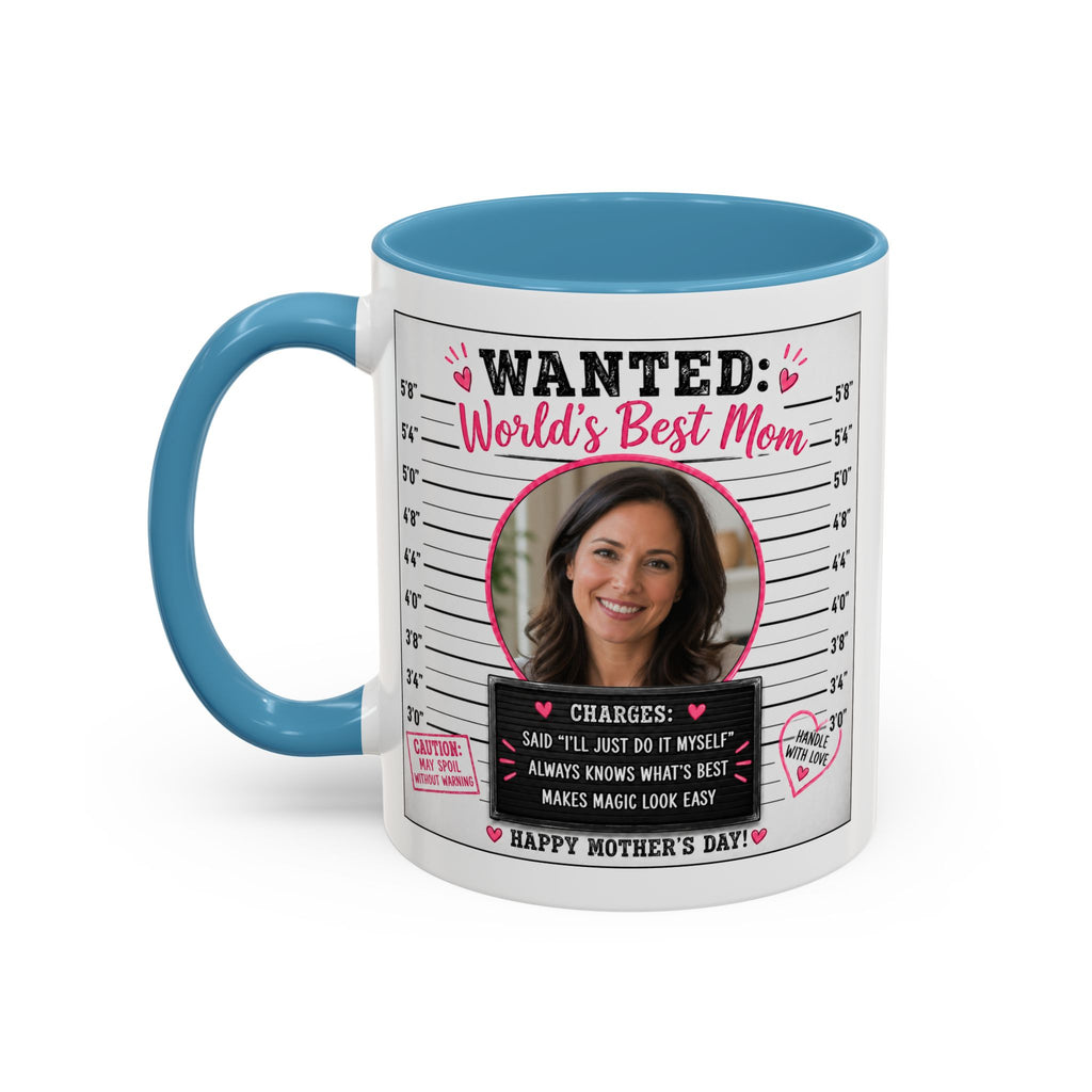 Personalized "Wanted World's Best Mom" Accent Coffee Mug — Custom Photo Mother's Day Gift