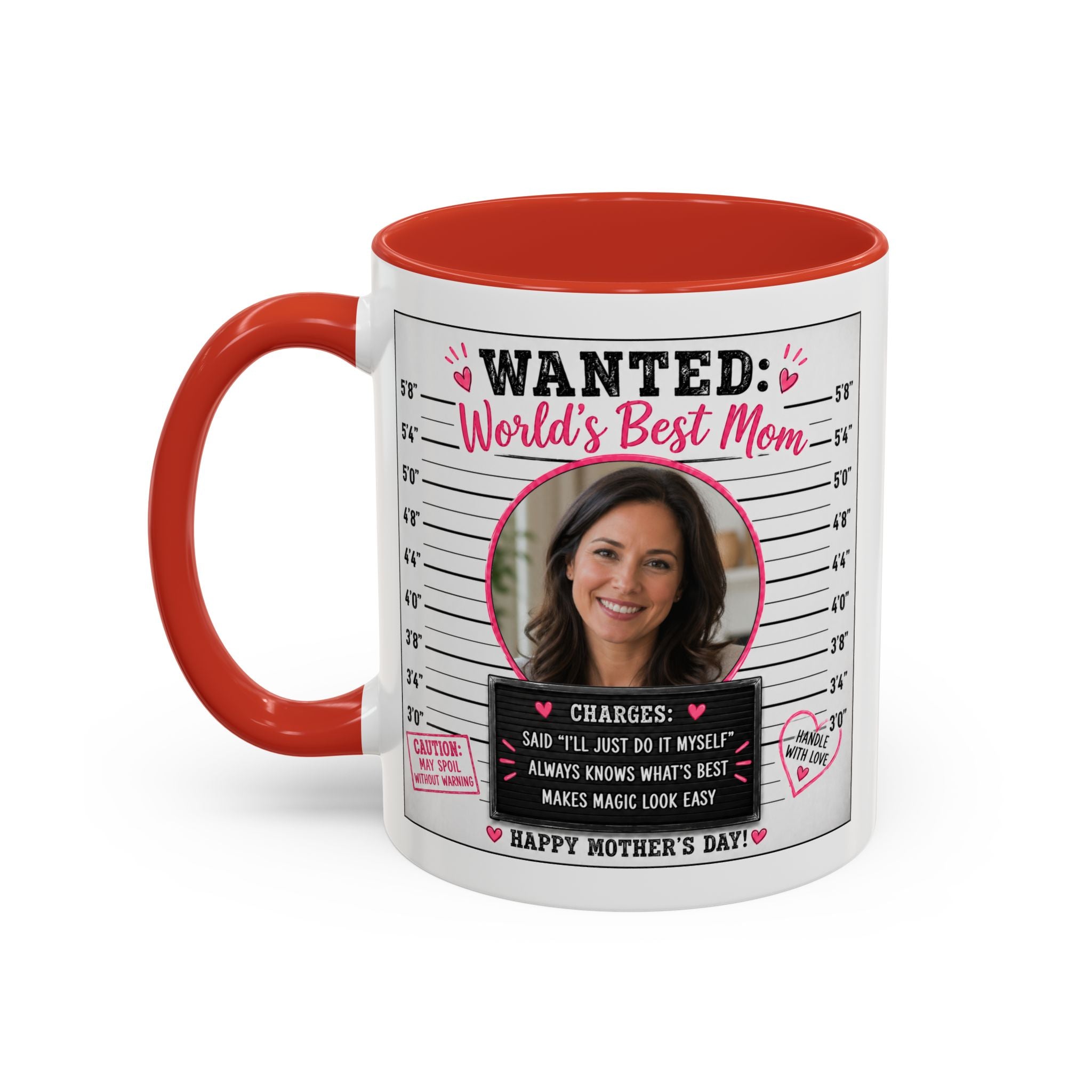 Personalized "Wanted World's Best Mom" Accent Coffee Mug — Custom Photo Mother's Day Gift
