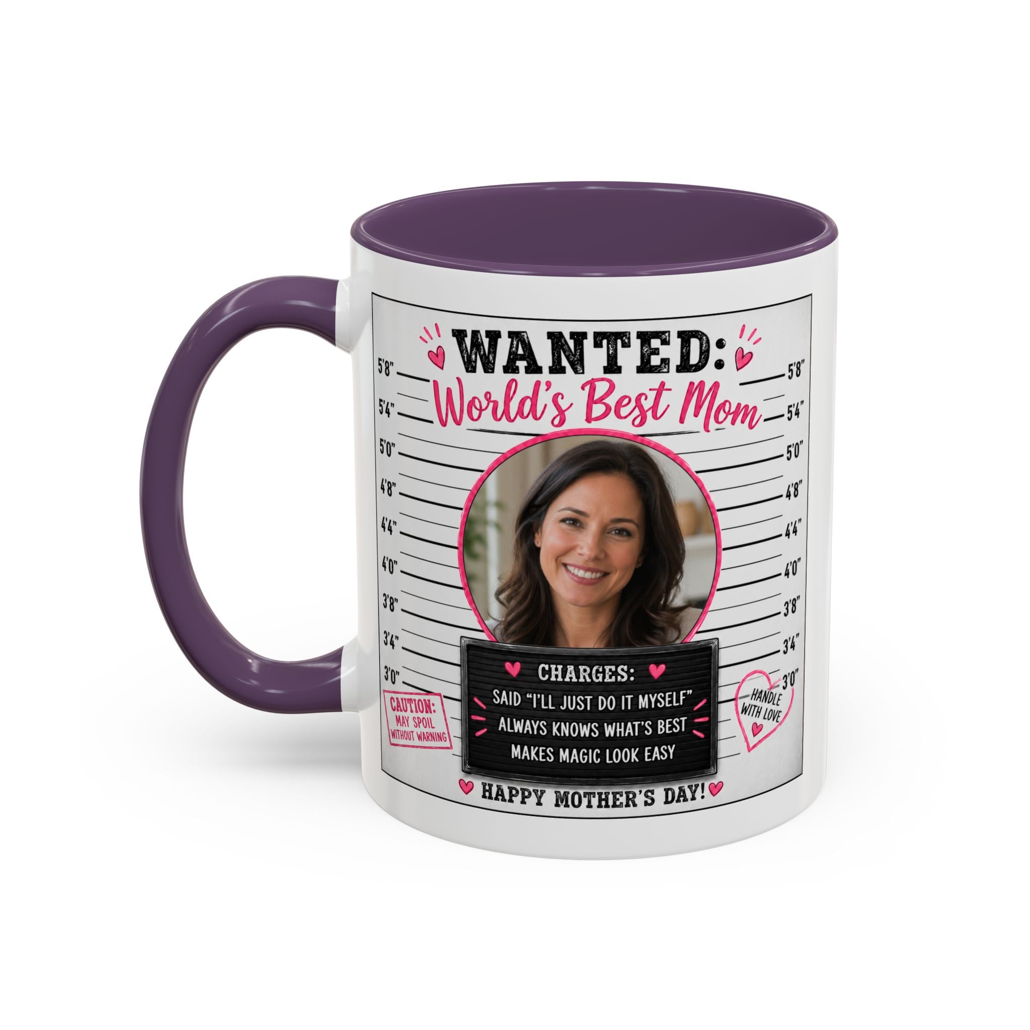Personalized "Wanted World's Best Mom" Accent Coffee Mug — Custom Photo Mother's Day Gift