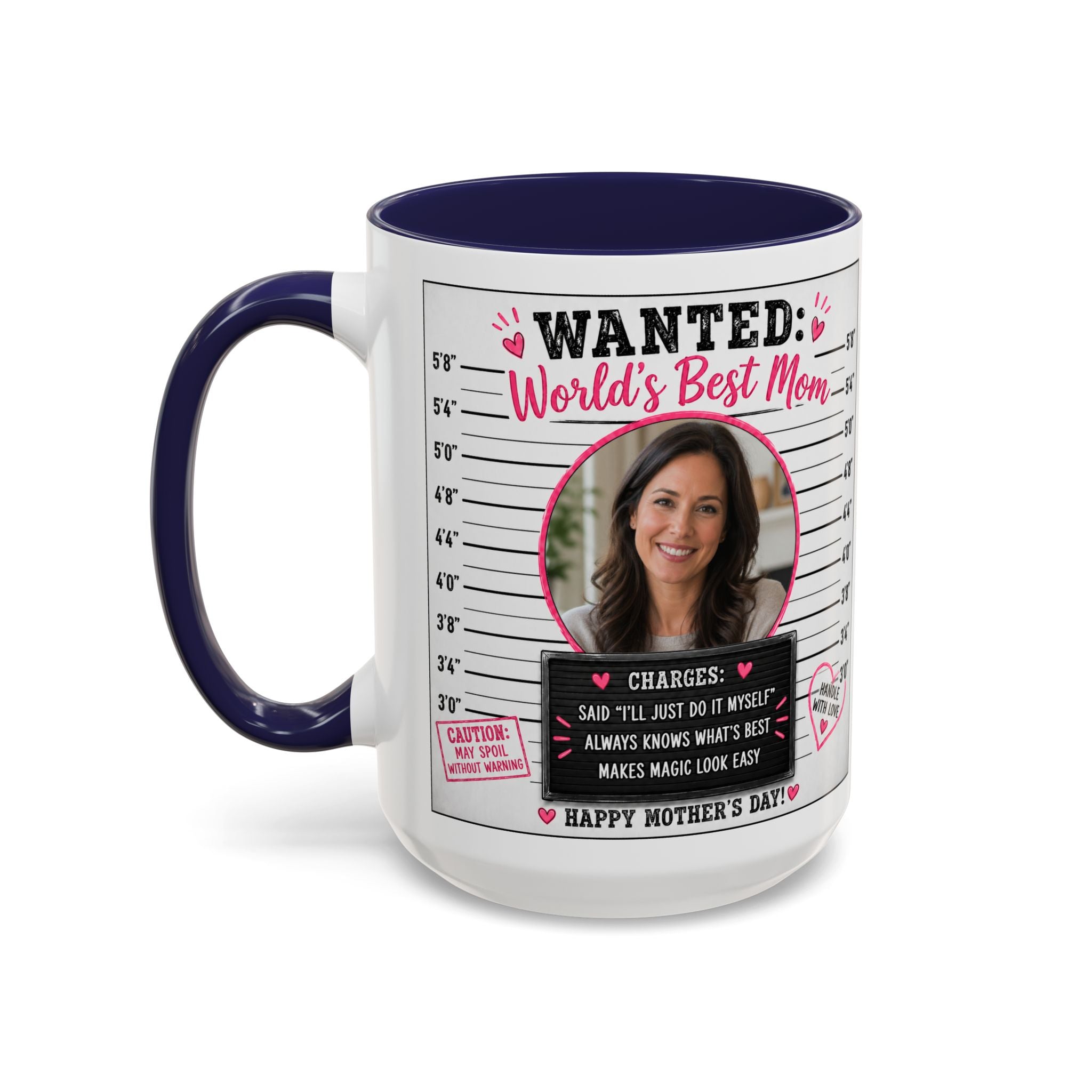 Personalized "Wanted World's Best Mom" Accent Coffee Mug — Custom Photo Mother's Day Gift