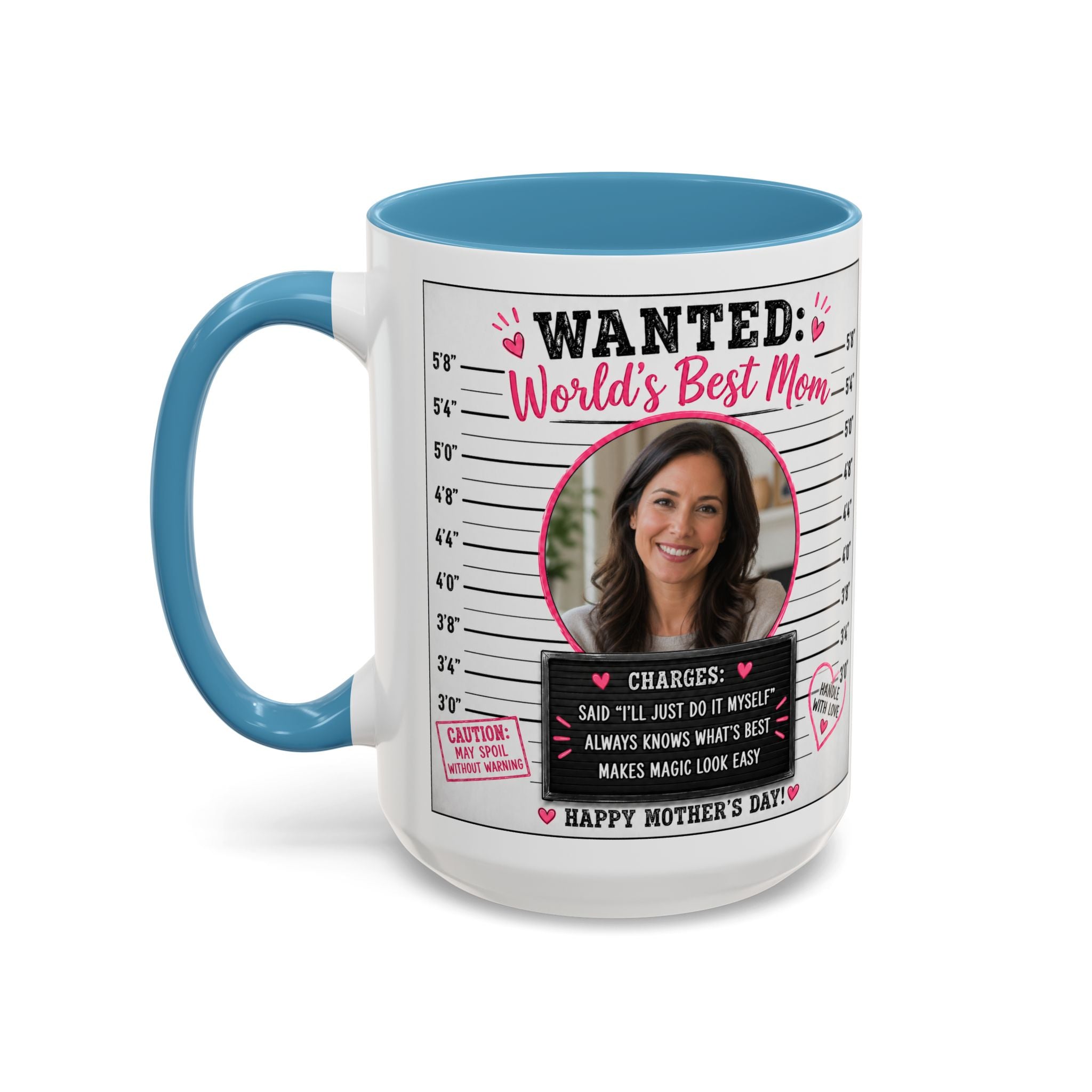 Personalized "Wanted World's Best Mom" Accent Coffee Mug — Custom Photo Mother's Day Gift