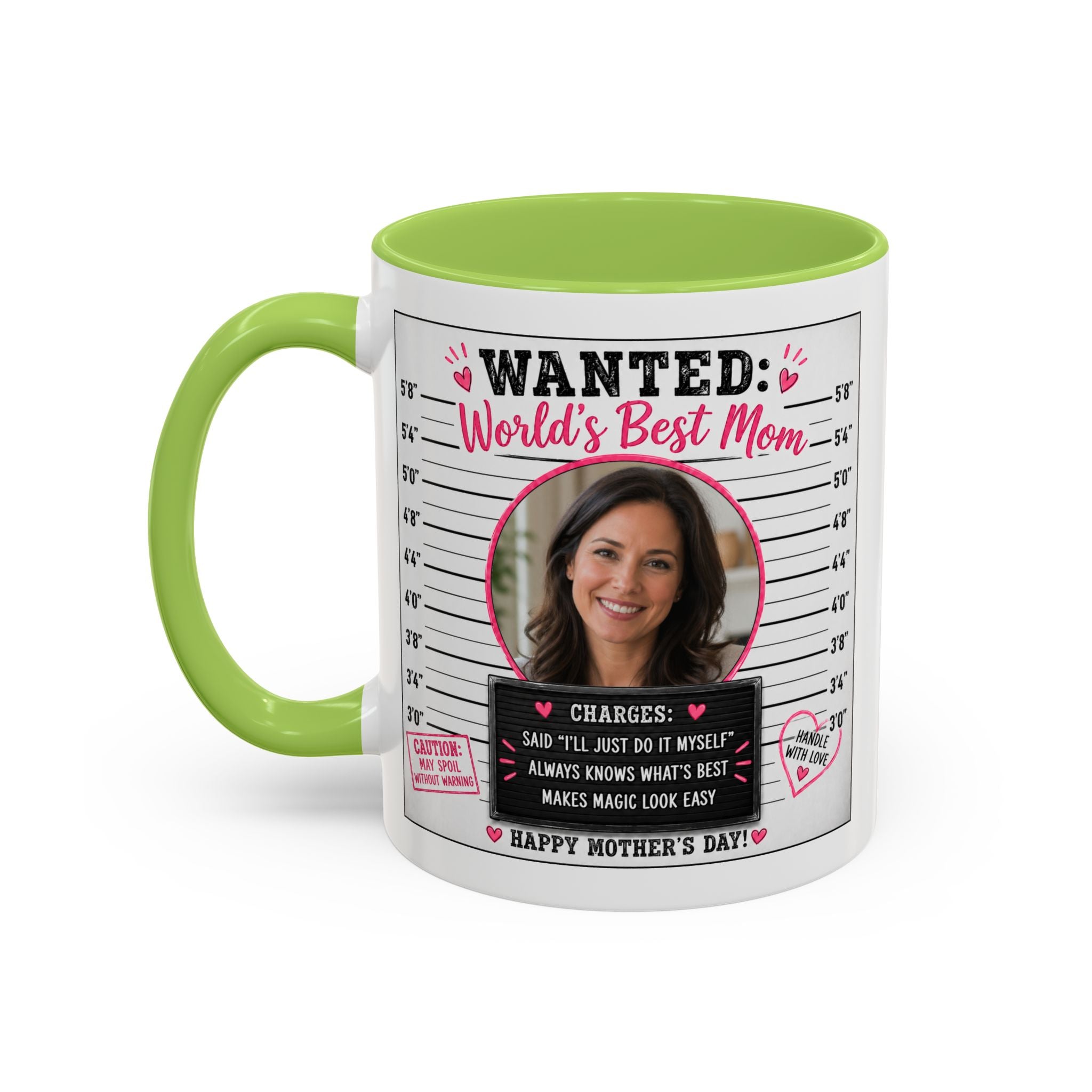 Personalized "Wanted World's Best Mom" Accent Coffee Mug — Custom Photo Mother's Day Gift