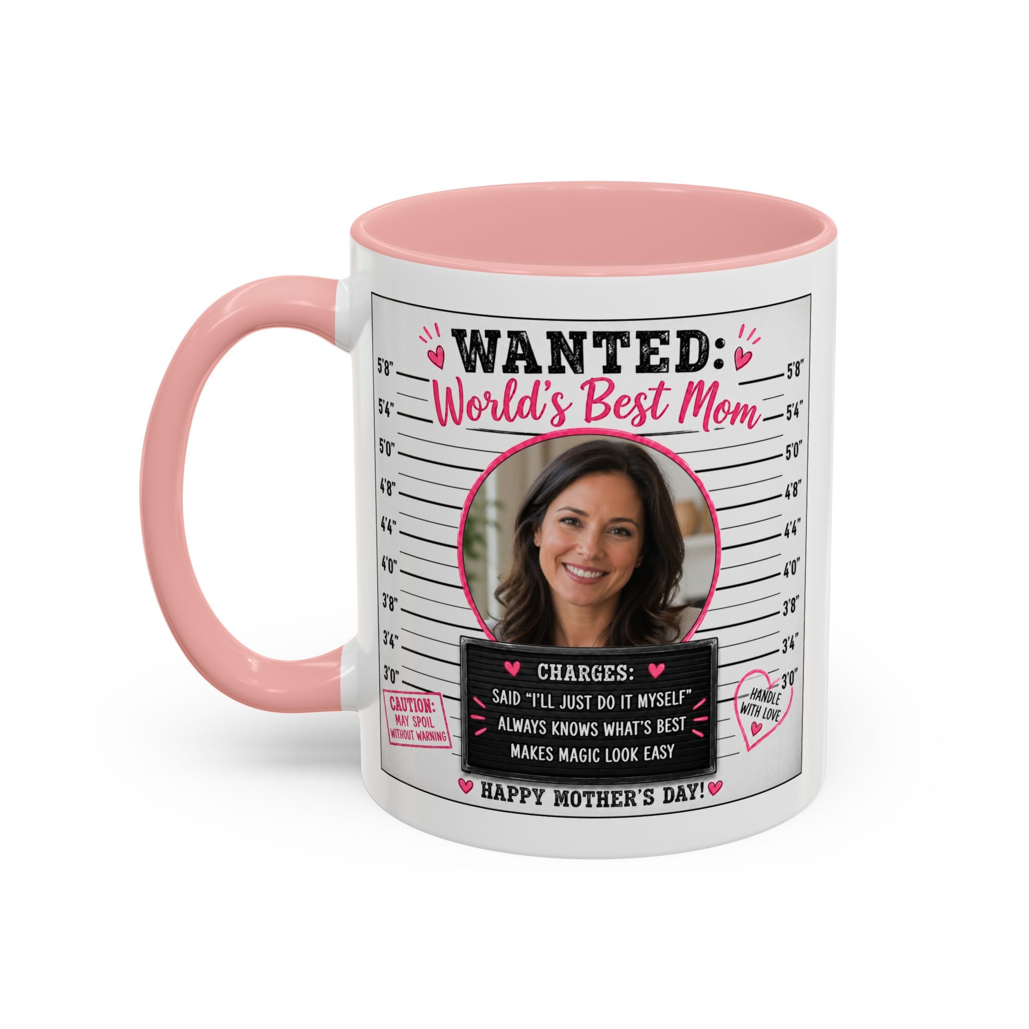 Personalized "Wanted World's Best Mom" Accent Coffee Mug — Custom Photo Mother's Day Gift