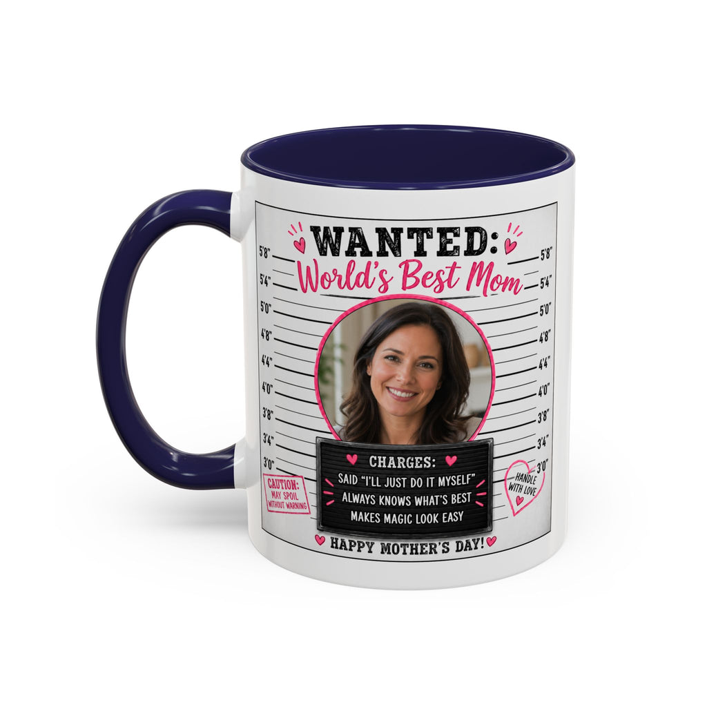 Personalized "Wanted World's Best Mom" Accent Coffee Mug — Custom Photo Mother's Day Gift