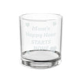 Engraved Whiskey Glass 10.5oz — “Mom’s Happy Hour Starts Now!”