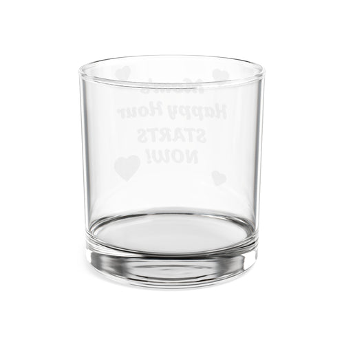 Engraved Whiskey Glass 10.5oz — “Mom’s Happy Hour Starts Now!”