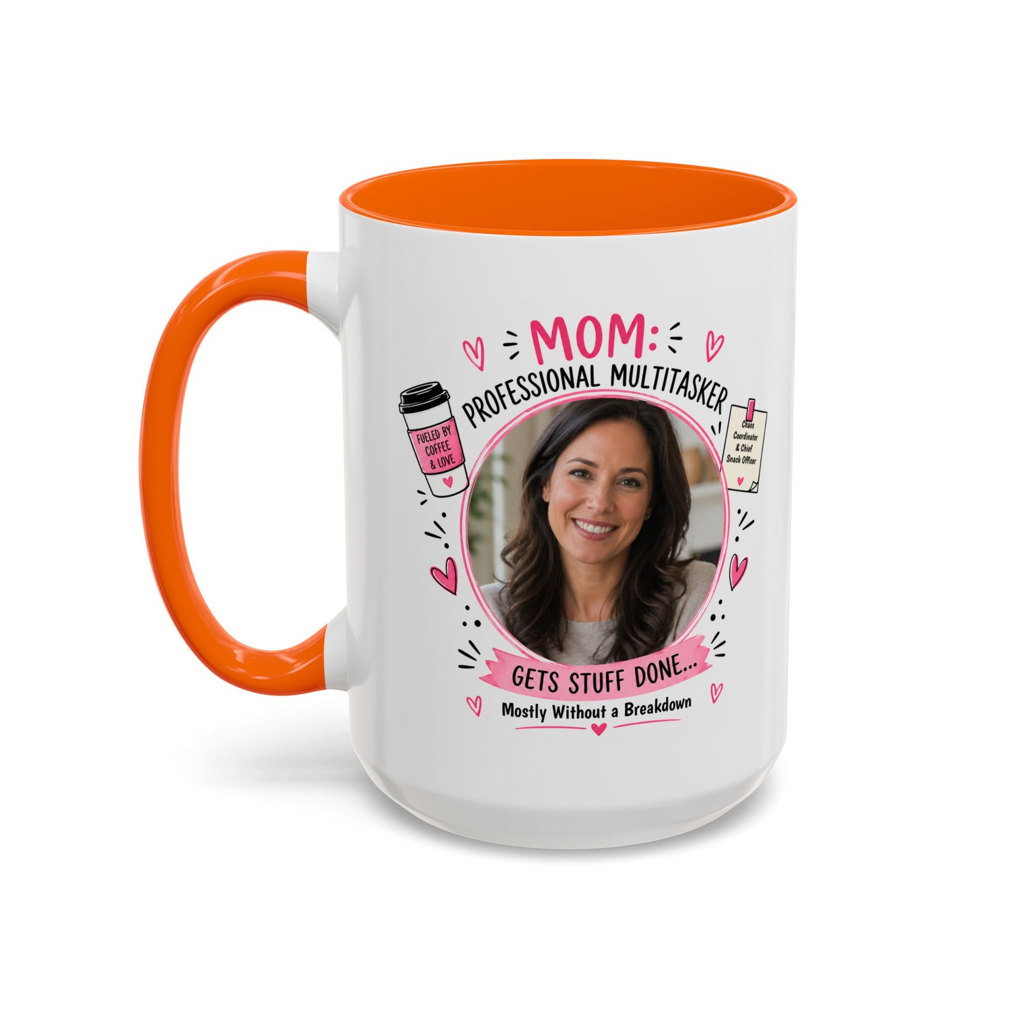 Personalized 'Professional Mom' Accent Coffee Mug — Custom Photo Mother's Day Gift (11/15oz)