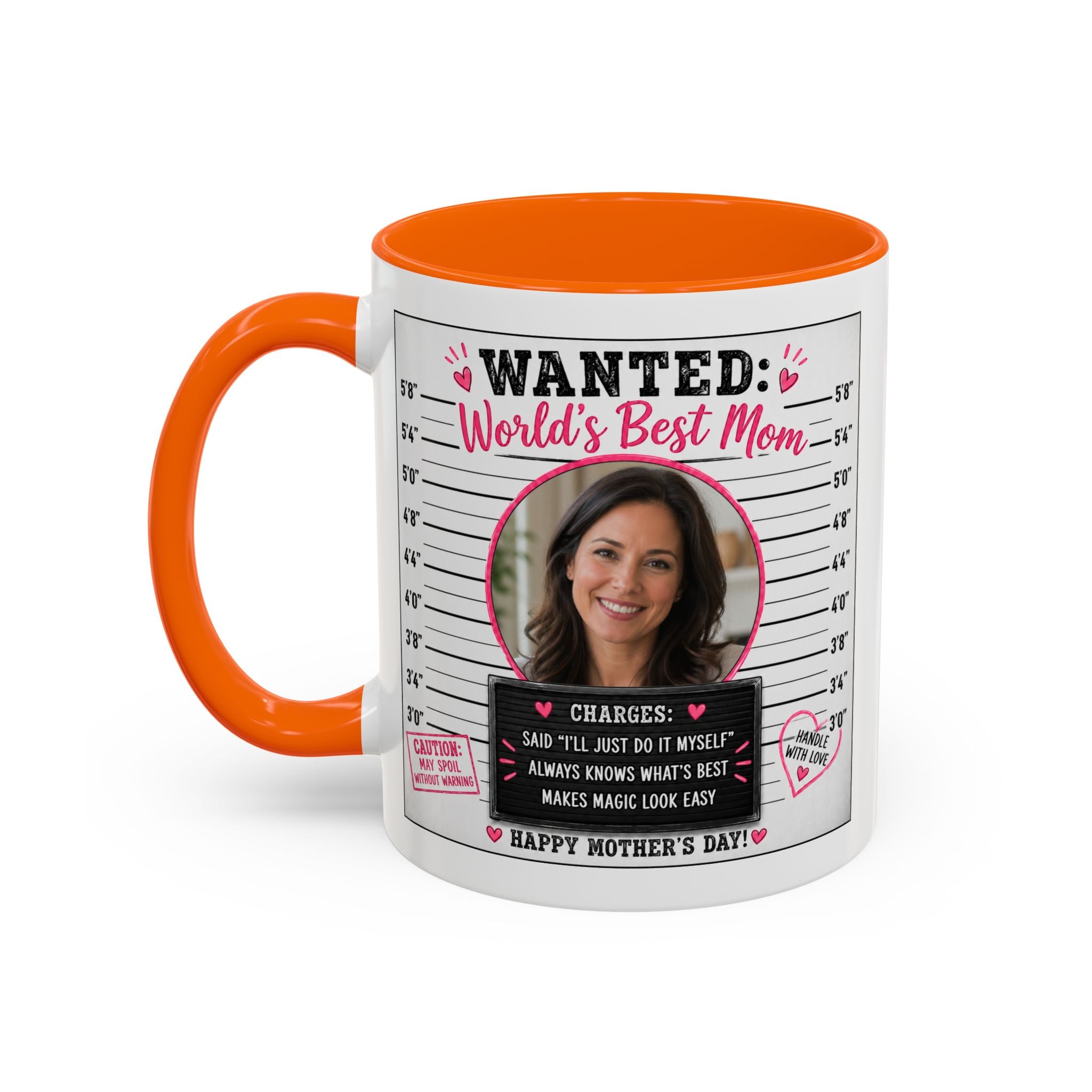 Personalized "Wanted World's Best Mom" Accent Coffee Mug — Custom Photo Mother's Day Gift