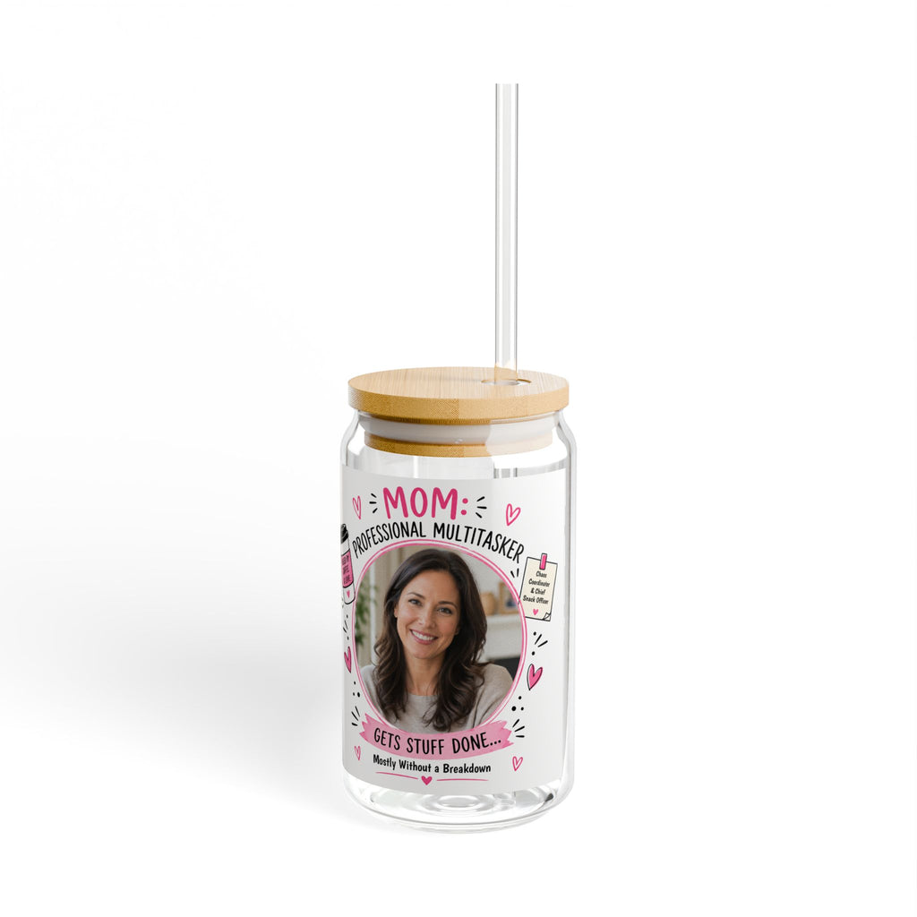 Personalized Mom Sipper Glass — Custom Photo "Professional Mom" Mother's Day Gift